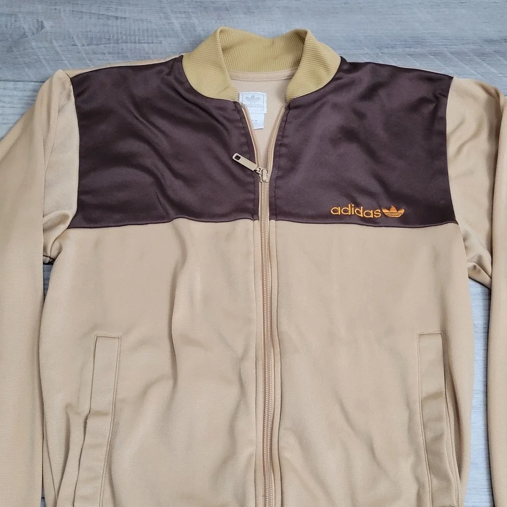 Vintage Adidas Originals Track Jacket Mens XS Brown Colorblock Trefoil‎ Y2K 2005